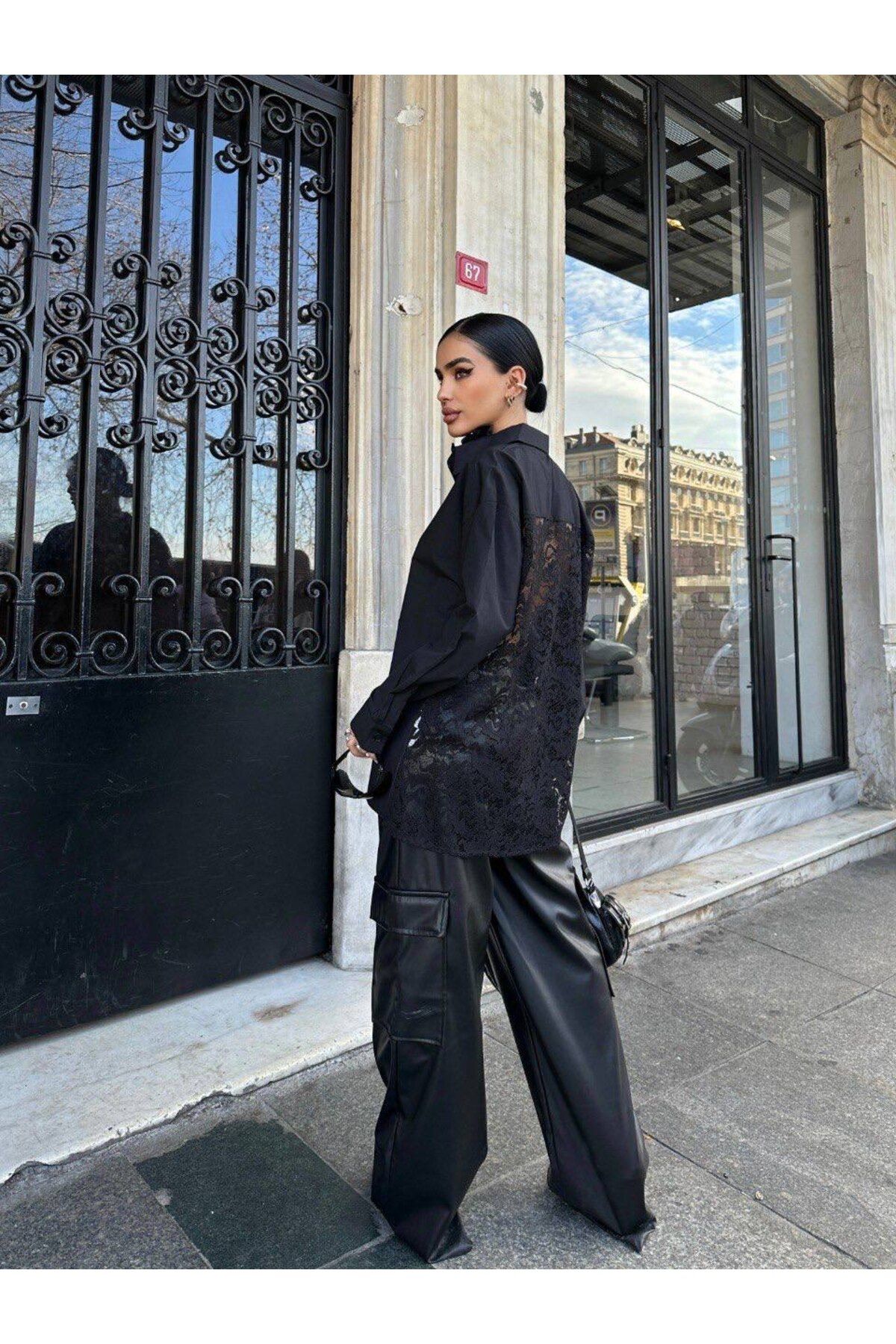 MAUN COLLECTION Alexis Sırt Dantel Oversıze Gömlek