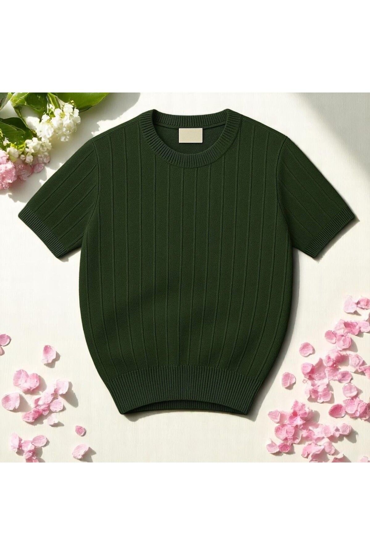 YONEZ MODA Erkek Rahat Kalıp Bisiklet Yaka Esnek Örme Triko Tişört