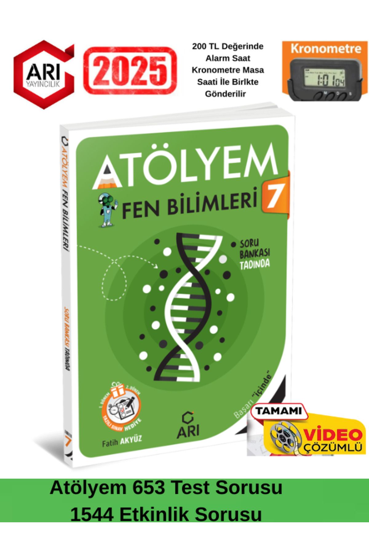 Arı Yayıncılık 7.Sınıf Fen Bilimleri %100 Yeni Müfredat Video Çözümlü Soru Bankası+Kronometre