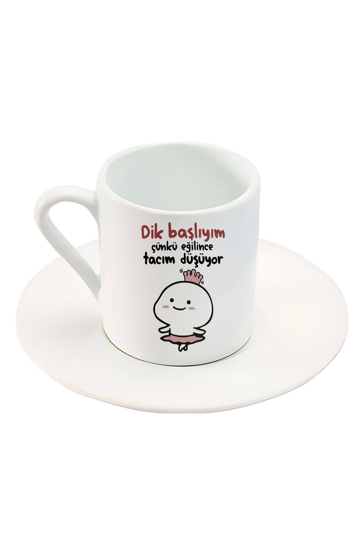 BİBANAPROMOSYON Türk Kahve Fincanı Cat Baskılı Fincan
