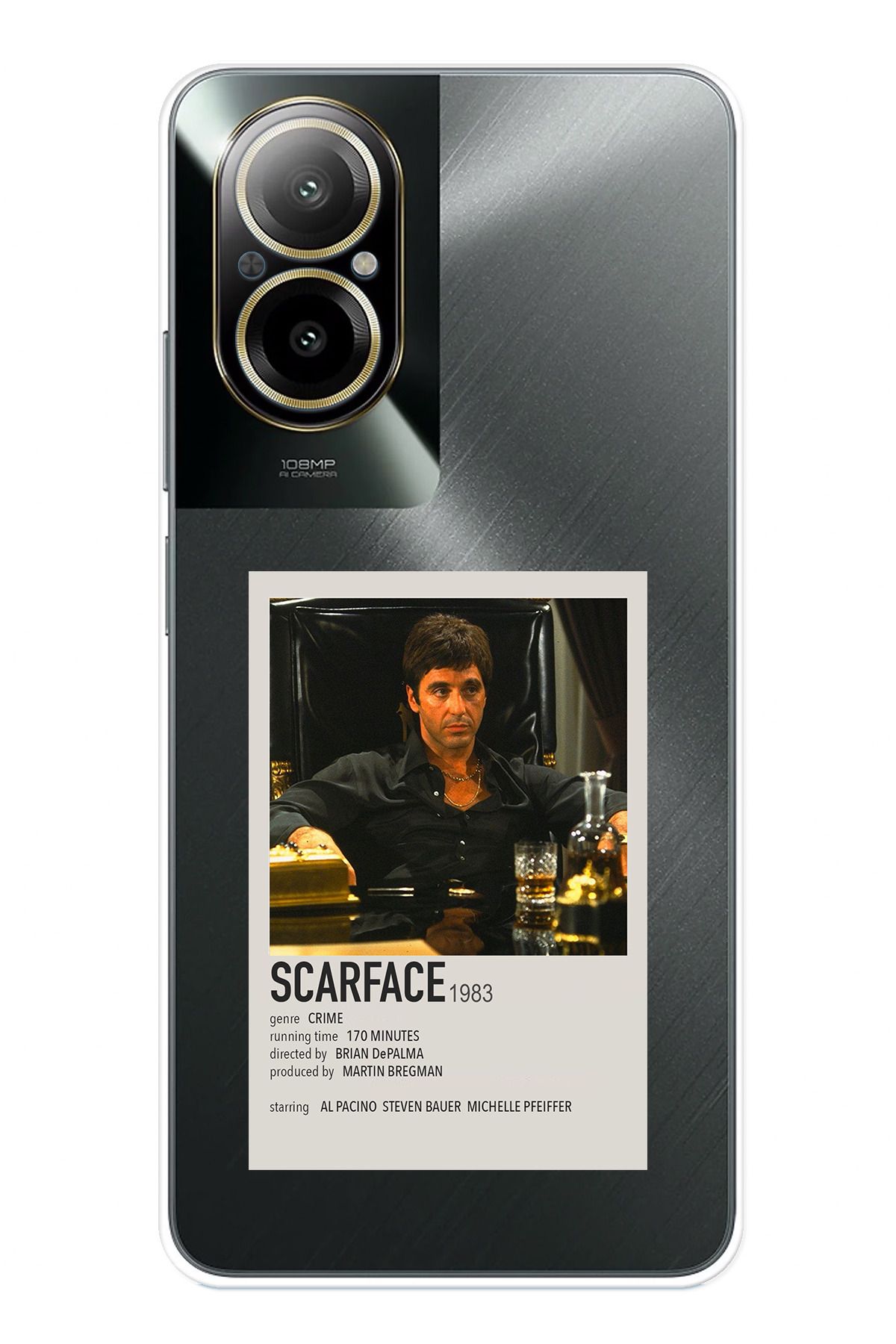 TechTree Realme 12 Lite Uyumlu Scarface Mini Poster Tasarımlı Şeffaf Silikon Kılıf