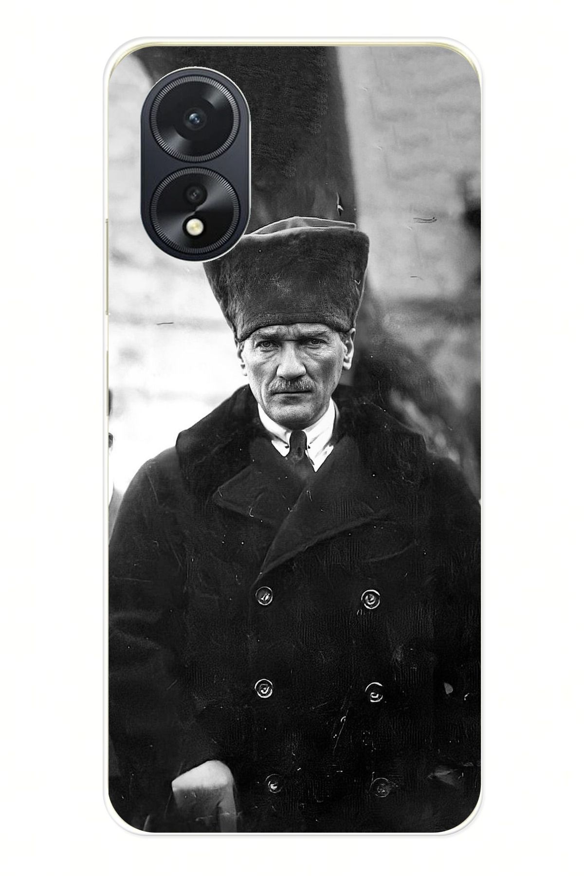 TechTree OPPO A38 Uyumlu Mustafa Kemal Atatürk Portre Şeffaf Silikon Kılıf