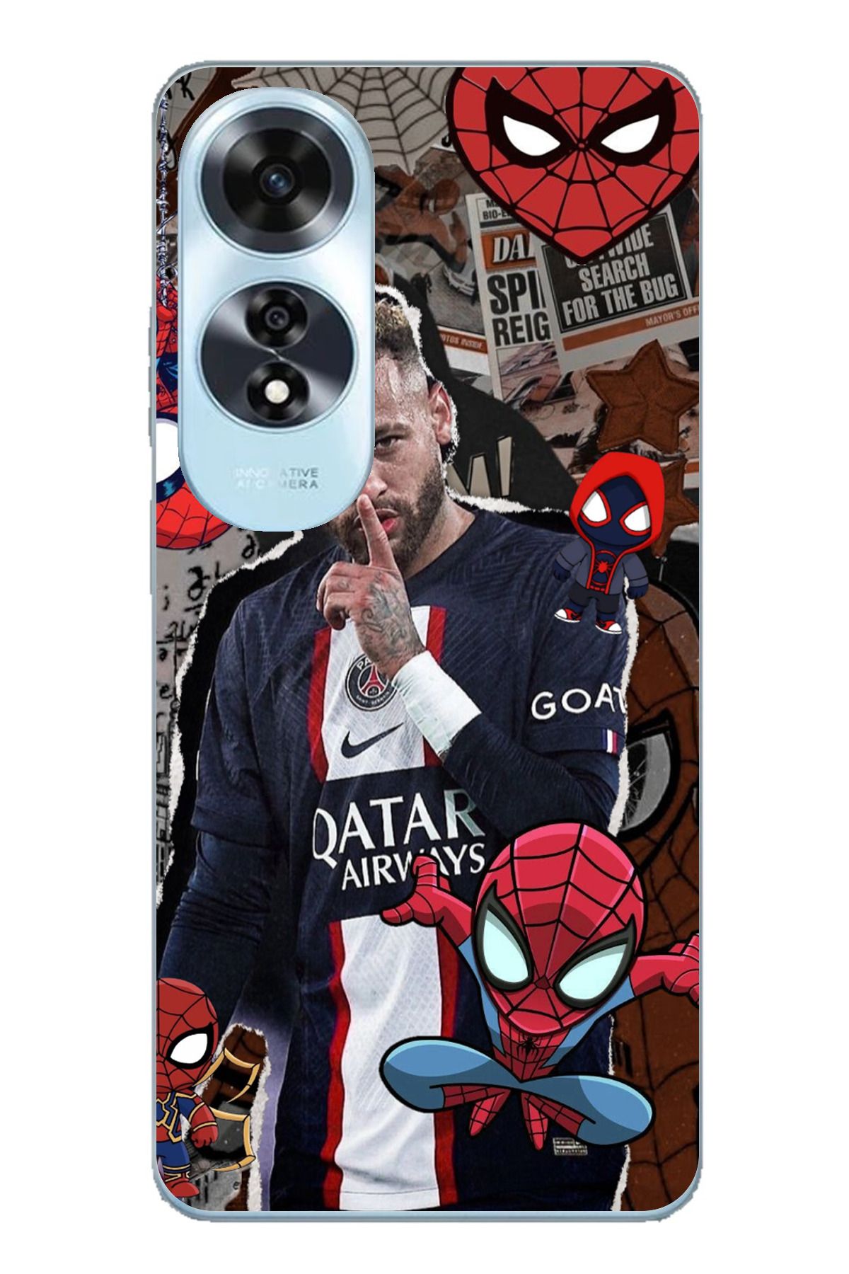 TechTree OPPO A60 Uyumlu Neymar PSG Şeffaf Silikon Kılıf