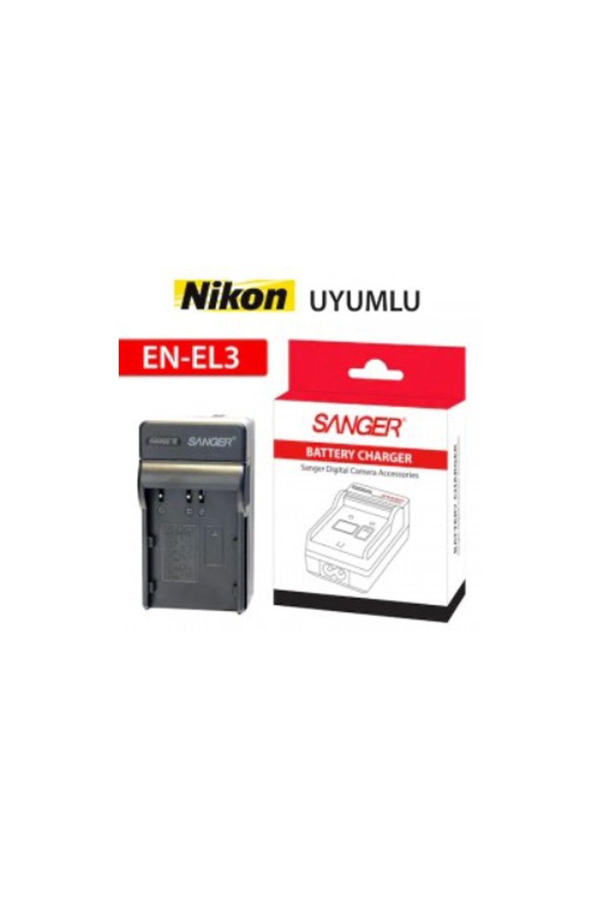 SANGER ,Nikon D50,Nikon D70,İle Uyumlu Fotoğraf Makinesi Şarj Cihazı