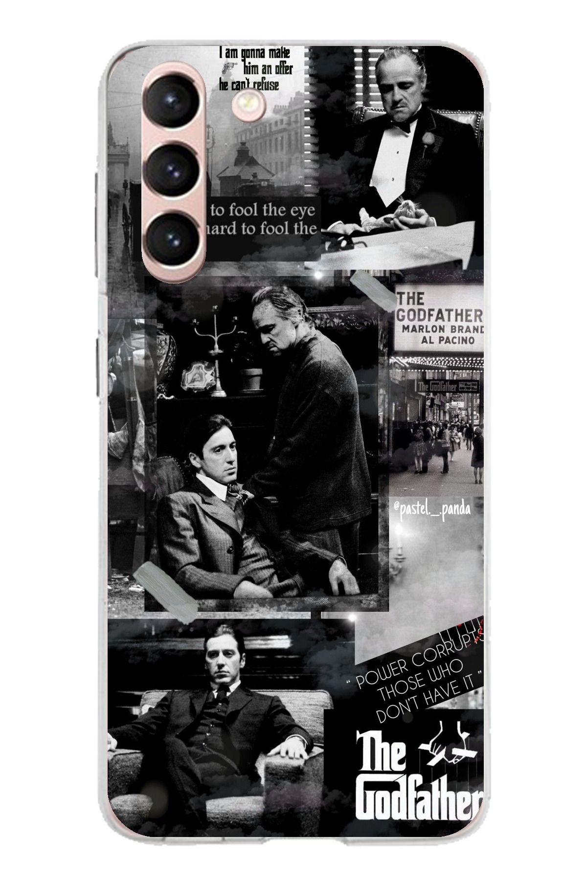TechTree Samsung Galaxy S21 Uyumlu The GodFather Baba Film Tasarımlı Şeffaf Silikon Kılıf