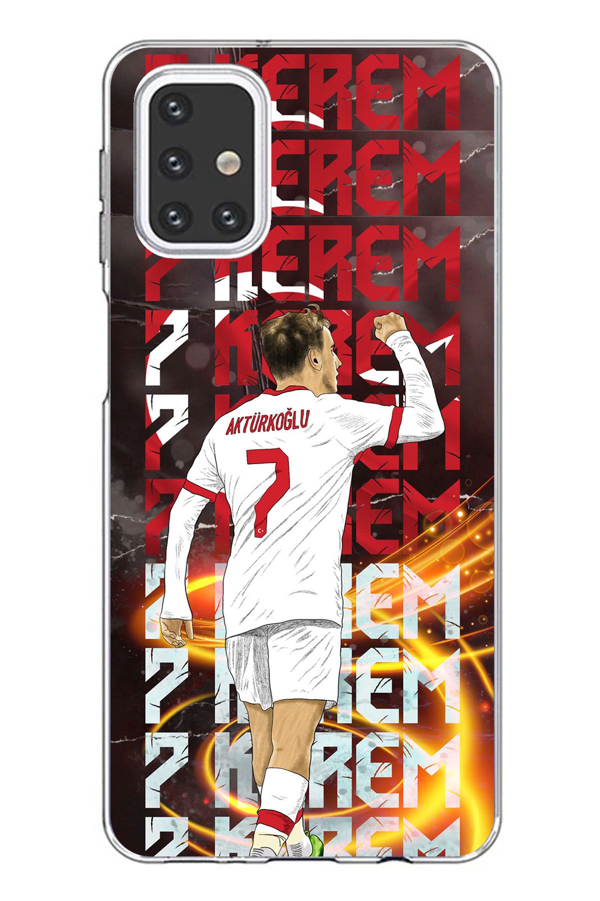 TechTree Samsung Galaxy M31S Uyumlu Kerem Aktürkoğlu Sevinç , Şeffaf Silikon Kılıf