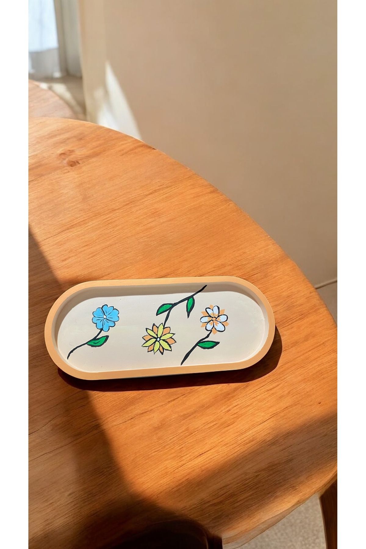bag collar co Renkli Çiçekli Takı Tabağı