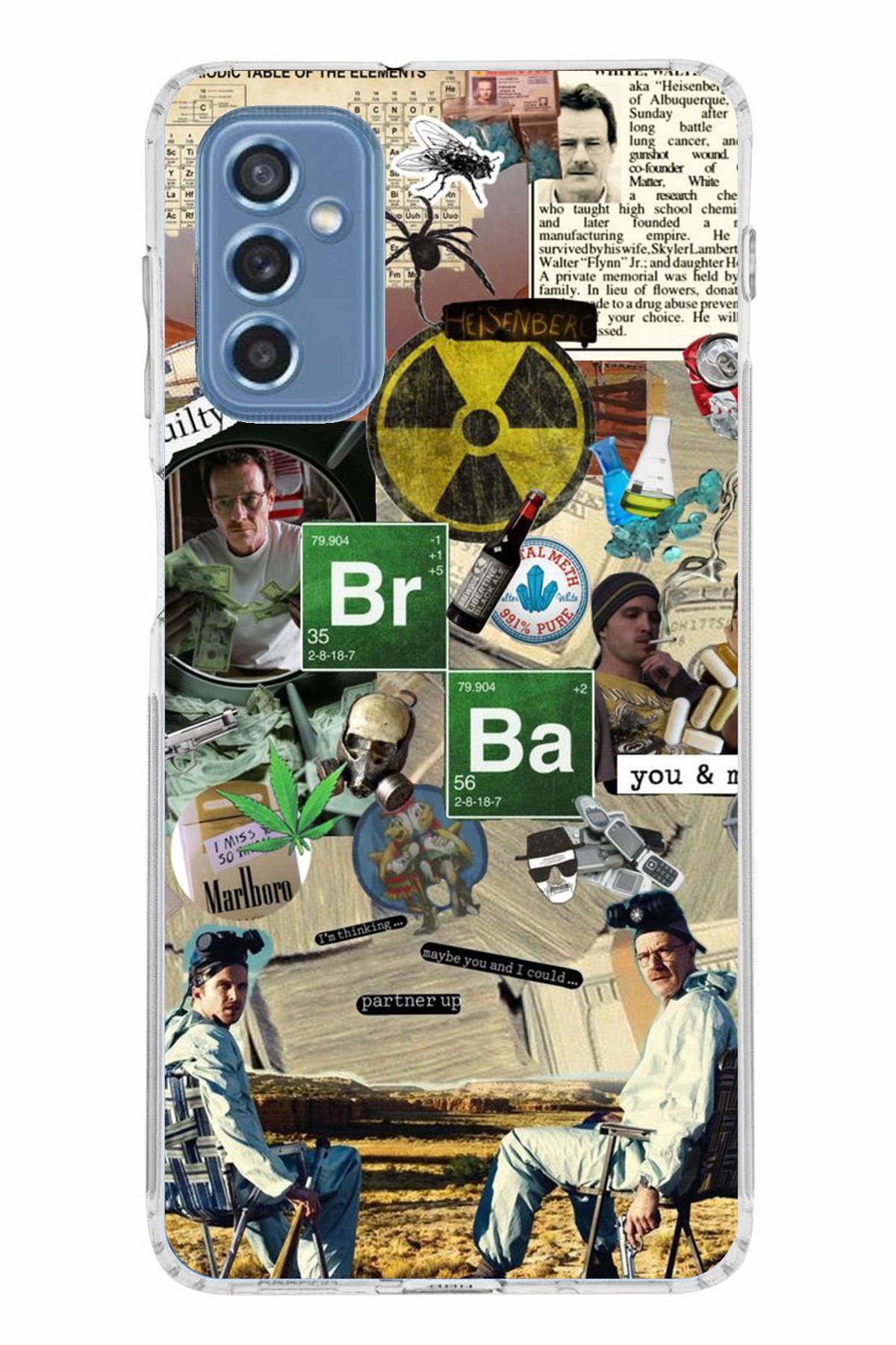 TechTree Samsung Galaxy M52 Uyumlu Breaking Bad Kolaj Şeffaf Silikon Kılıf
