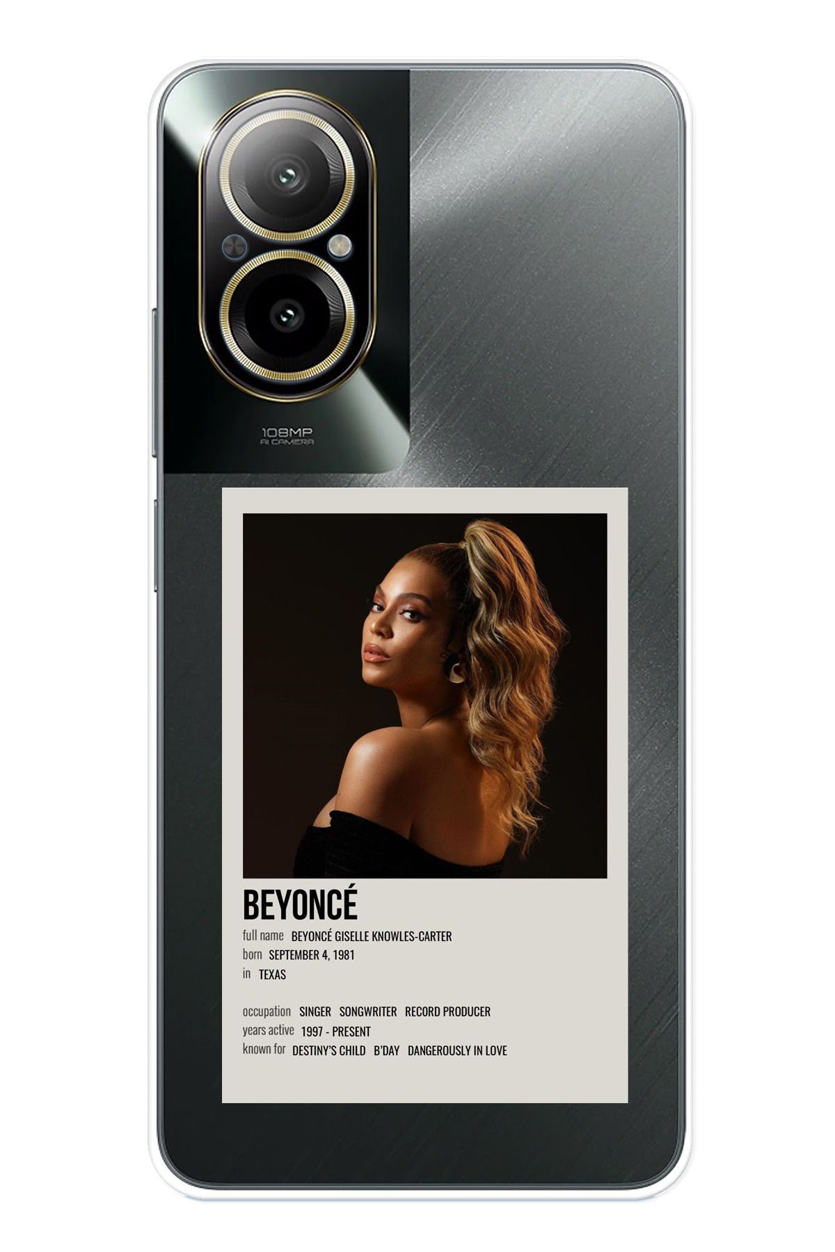TechTree Realme 12 Lite Uyumlu Beyonce Poster Şeffaf Silikon Kılıf