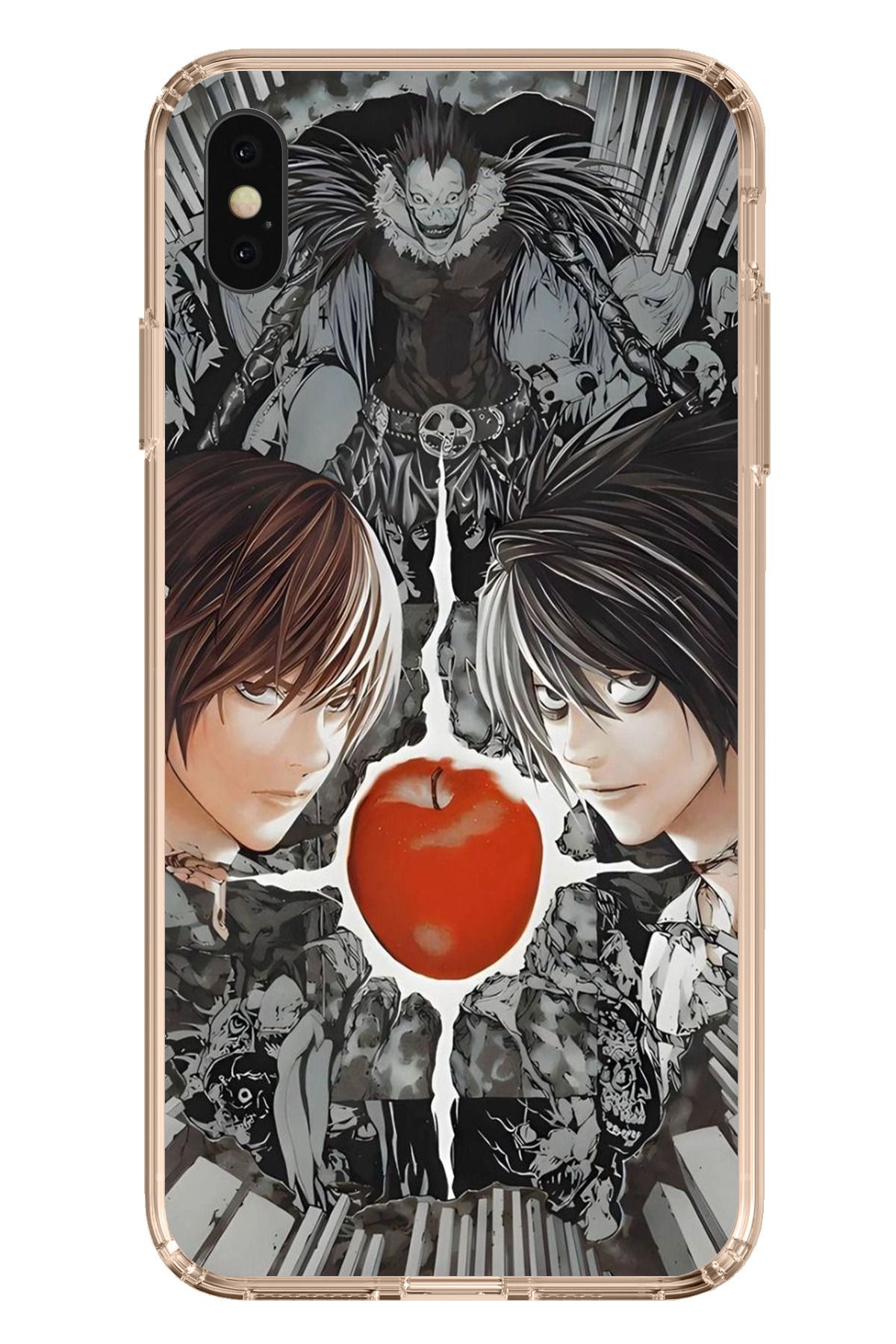 TechTree iPhone XS MAX Uyumlu Death Note Kapak Tasarımlı Şeffaf Silikon Kılıf