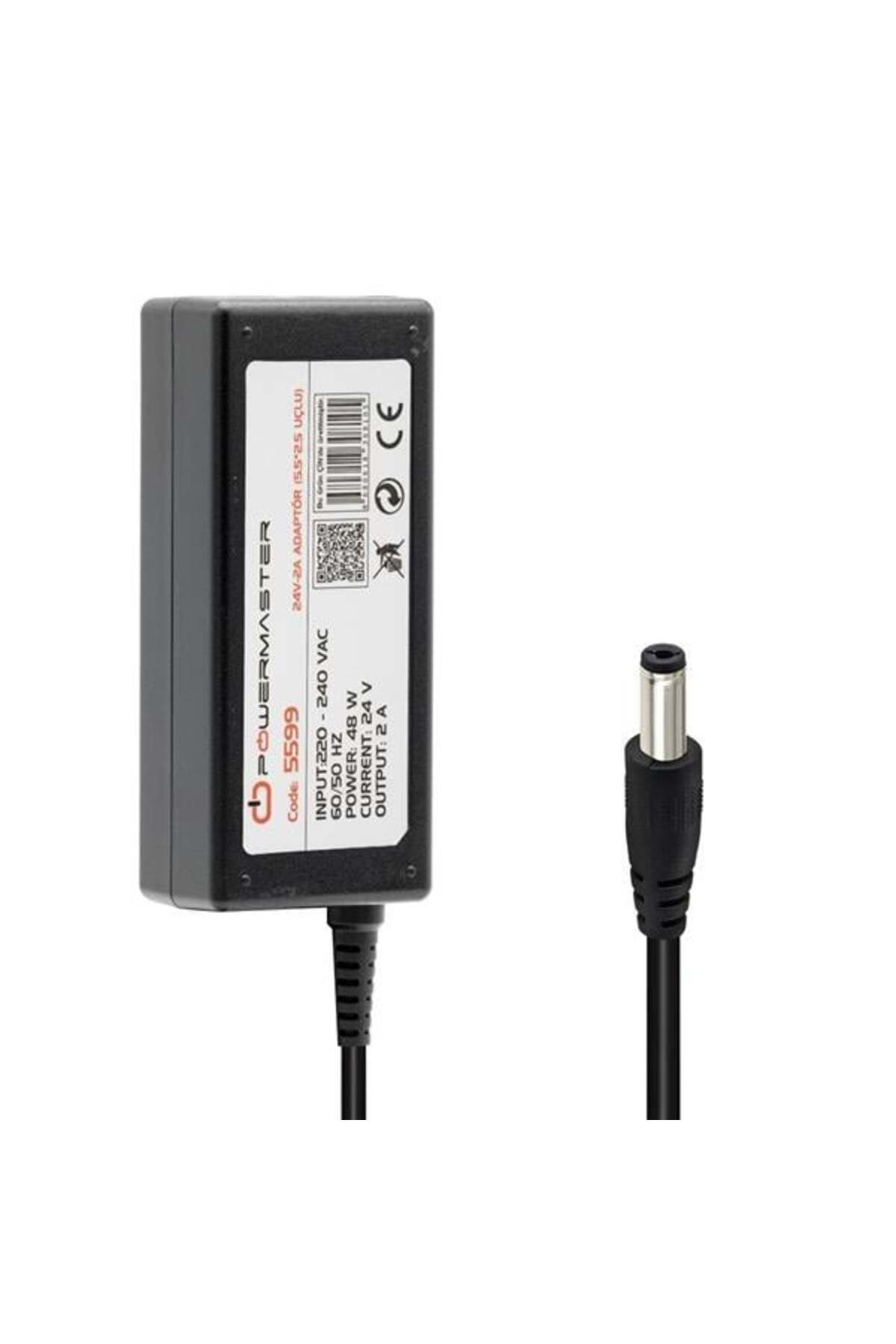robotrend Powermaster Pm-5599 24 Volt - 2 Amper 5.5*2.5 Mm Uçlu Plastik Kasa Masaüstü Adaptör