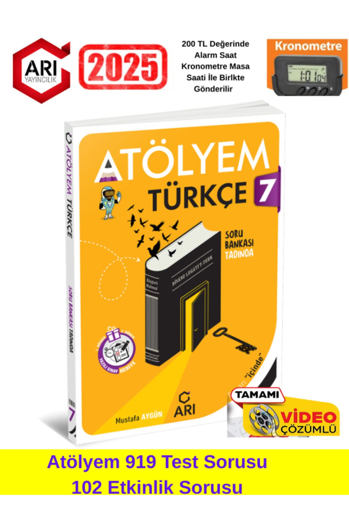 Arı Yayıncılık 7.Sınıf Türkçe %100 Yeni Müfredat Video Çözümlü Soru Bankası+Kronometre