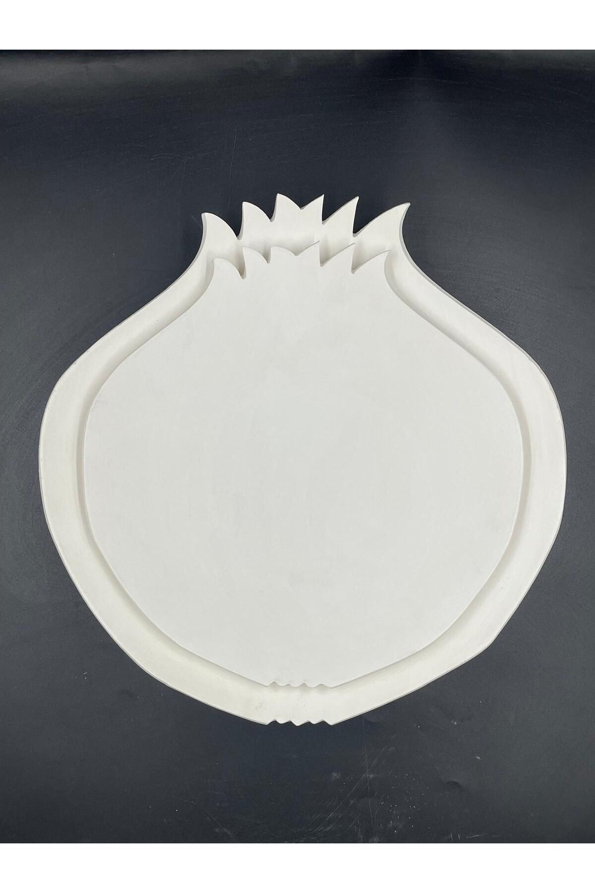 TTSERAMİK Nar Şeklinde Boyamaya Hazır Çini Seramik Tabak – 25 cm / 30 cm / 40 cm | Hobi ve Atölyeler İçin