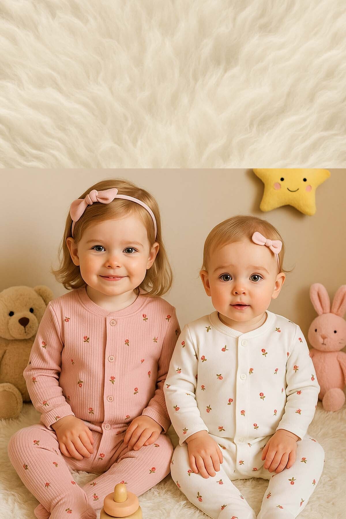 MYZİ STORE Organik Yenidoğan Kız Bebek Çiçek Desenli 2li Tulum Takımı Kıyafeti 2'li Pamuklu 2 Parça fotoğrafı 2 (önizleme)