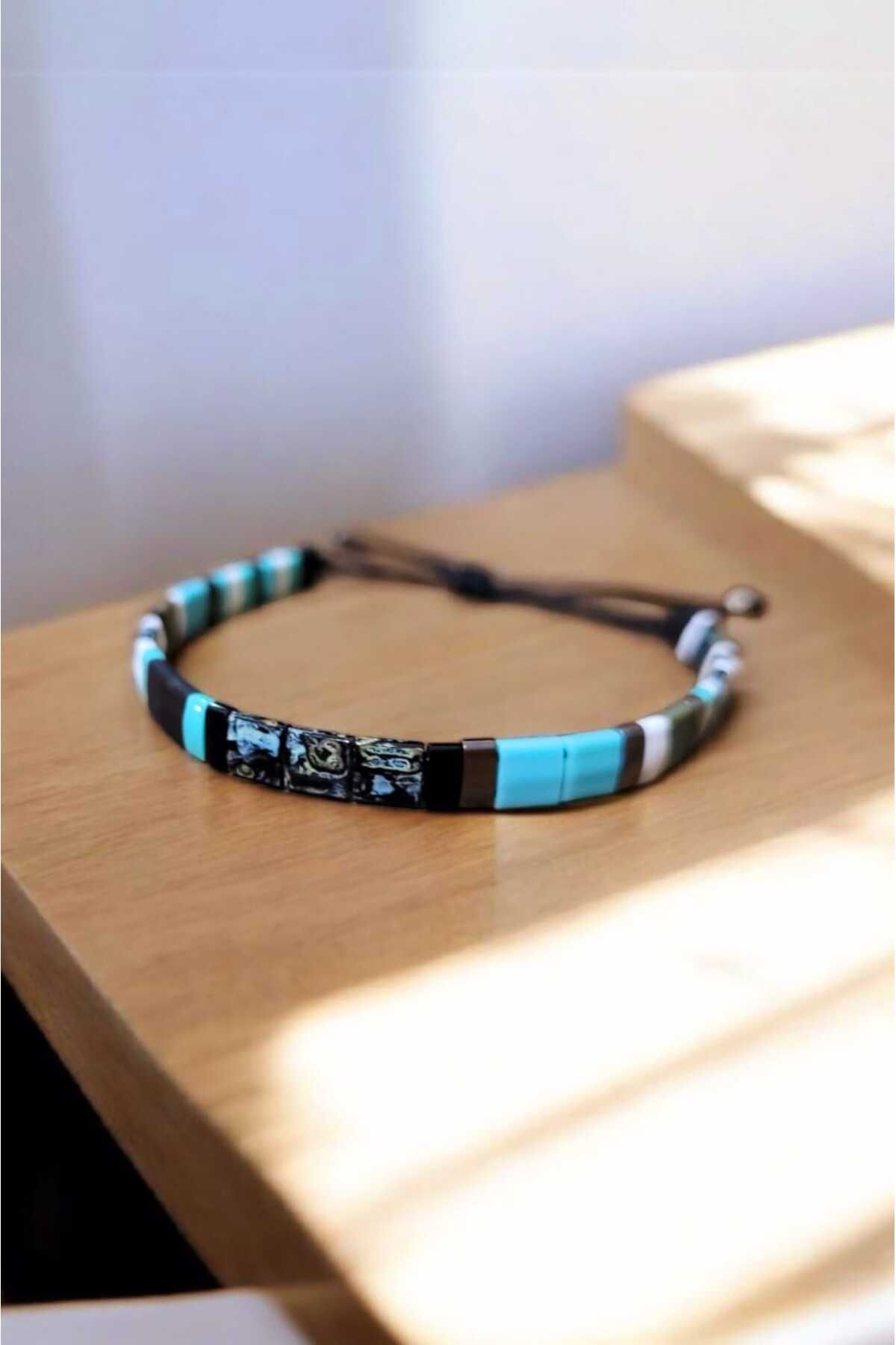 Atölye Olcay Eser Unisex Hematit Doğal Taş Miyuki Tila Bileklik