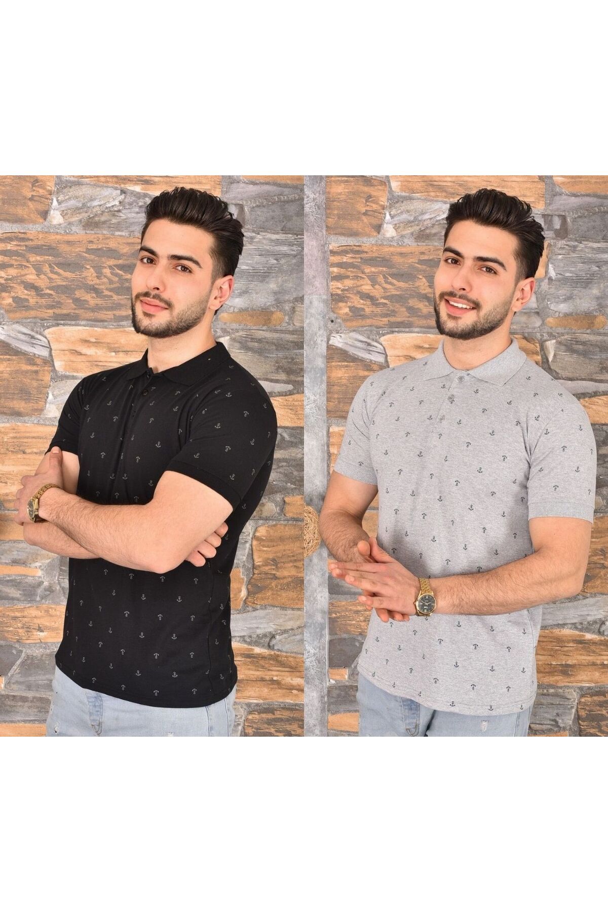 Bala Giyim 2'li ERKEK POLO YAKA DESENLİ T-SHIRT