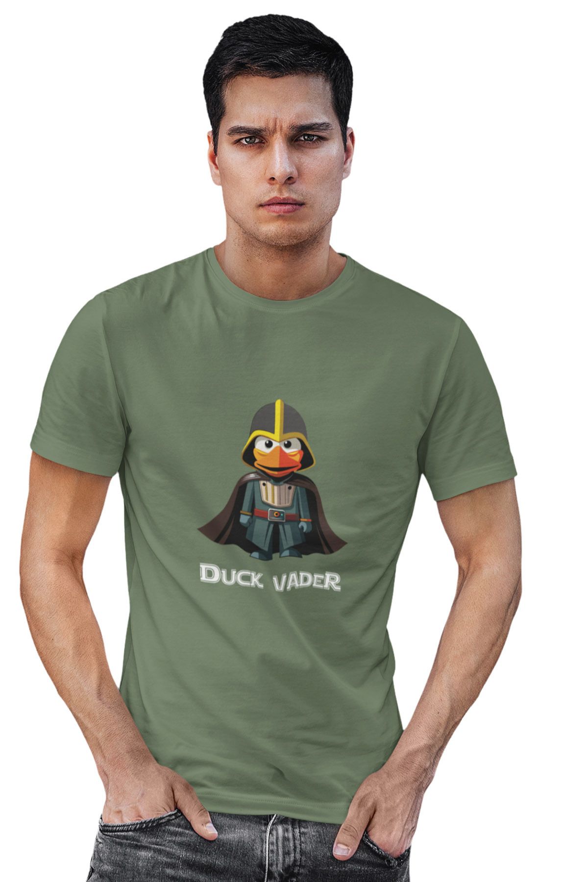 qoeuyl boutique Duck Vader Baskılı Eğlenceli Unisex T-Shirt
