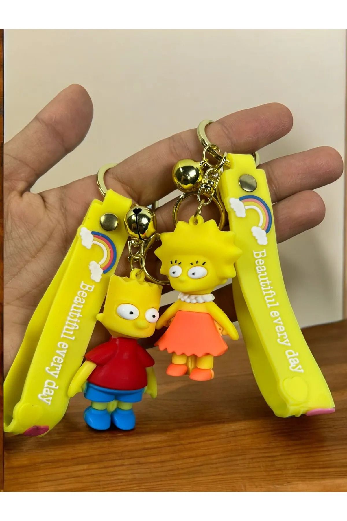 bujiteri box 2'li 3d Lüks Büyük Boy Simpsonlar Çift Ve Arkadaşlık Silikon Anahtarlık