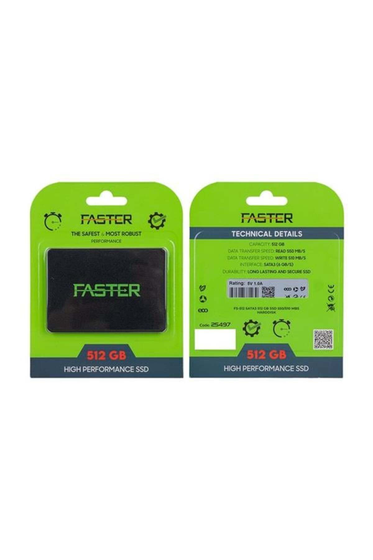 robotrend Faster Fs-512 Sata3 512 Gb Ssd 550/510 Mb/S Harddisk