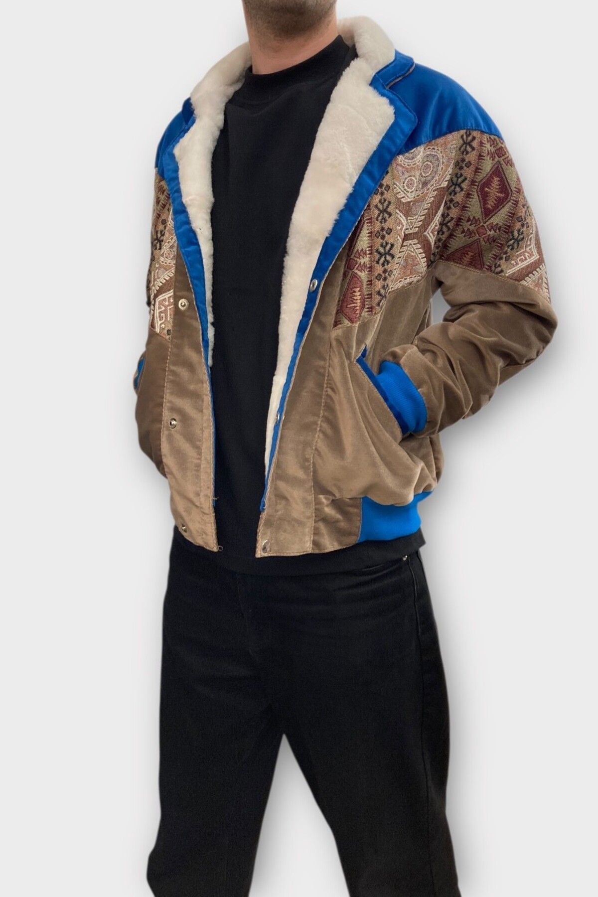 CANMODA (7355) Medium Beden Vintage Desenli Özel Ceket