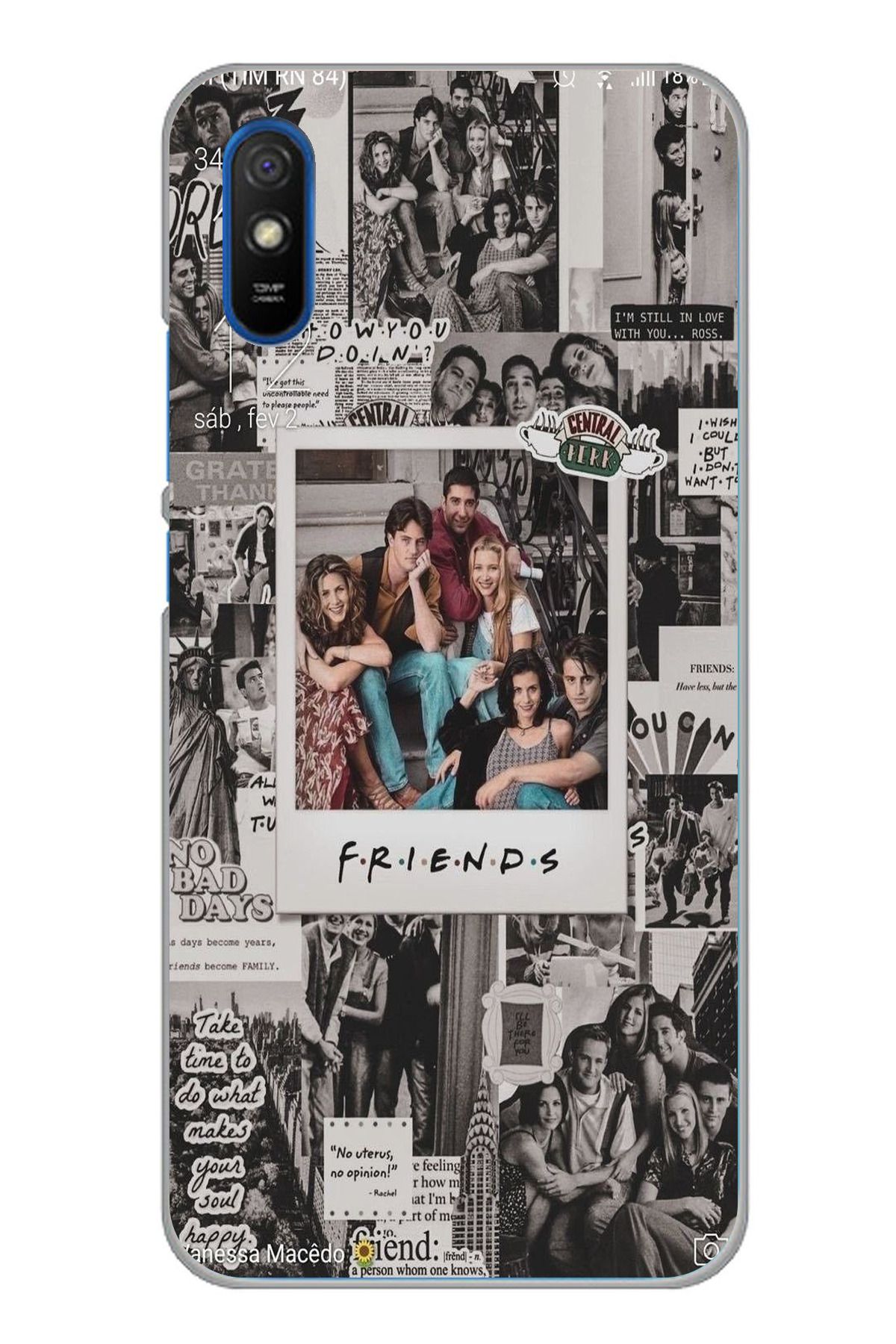 TechTree Redmi 9A Uyumlu Friends Nostalji Tasarımlı Tasarımlı Şeffaf Silikon Kılıf