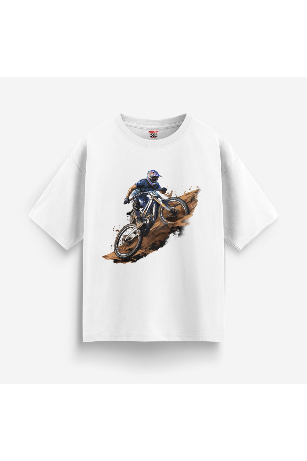 Street301 Unisex M Bikes Baskılı Oversize T-Shirt