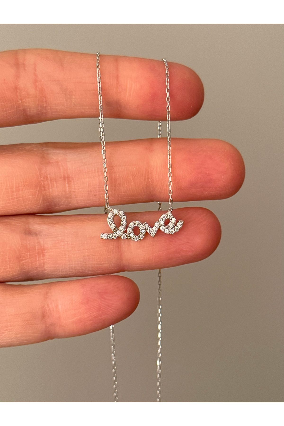 emy by emel luxury silver jewelry Love Yazılı Kolye 925 Ayar Gümüş