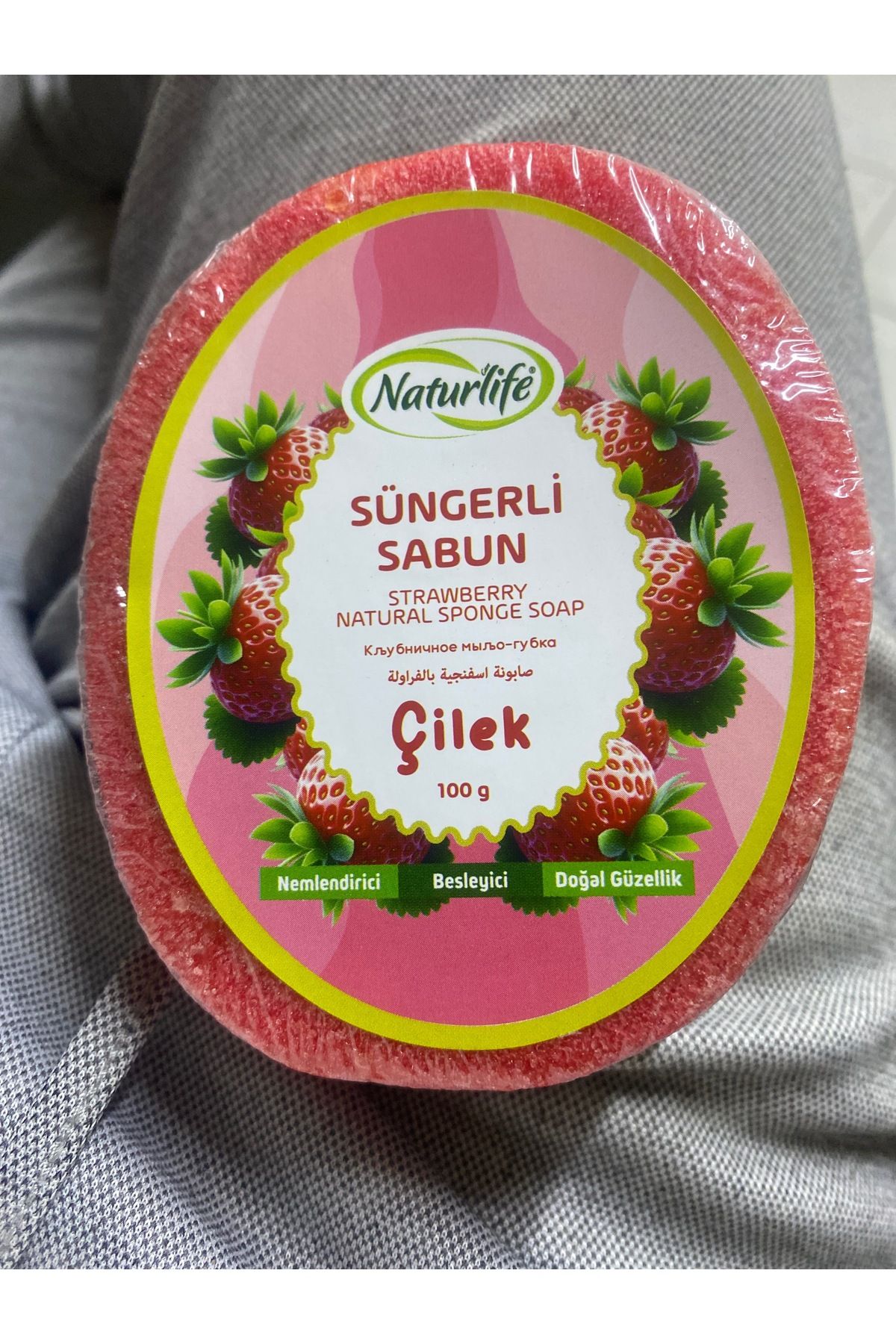 Naturlife Süngerli çilek sabun 100gr
