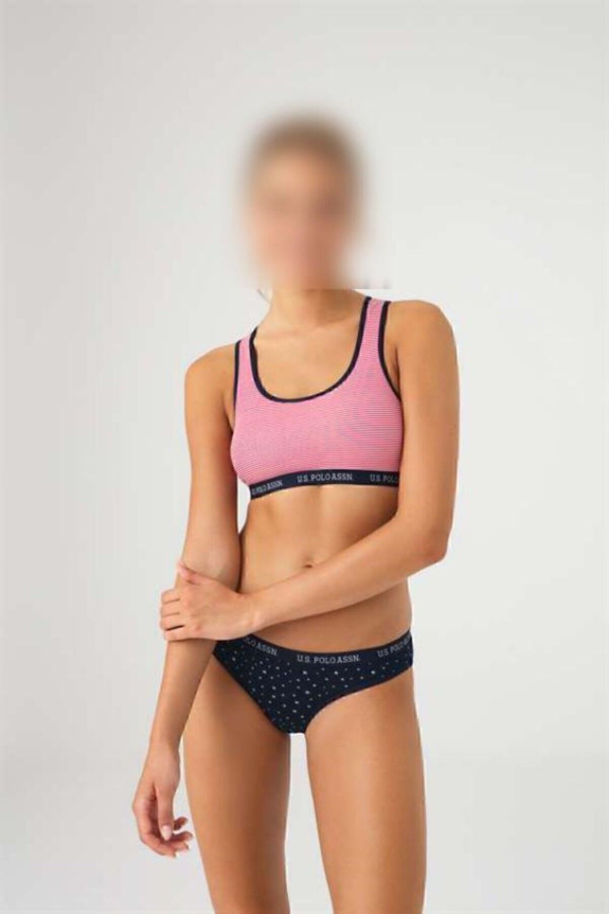 U.S. Polo Assn. U.S. Polo Assn. Kadın Yıldız Detaylı Büstiyer Takım - Lacivert - TLAYE66G25C1Y