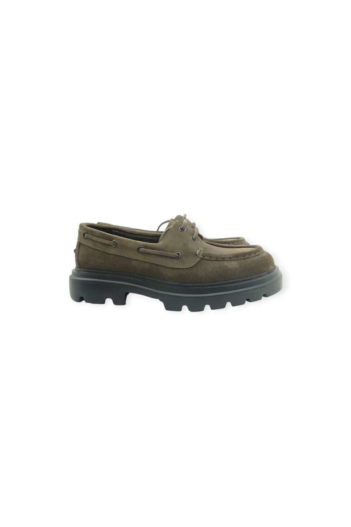 Oneka Shoes 3207BYT8541 Erkek Günlük Yazlık deri bağcıklı yeşil süet