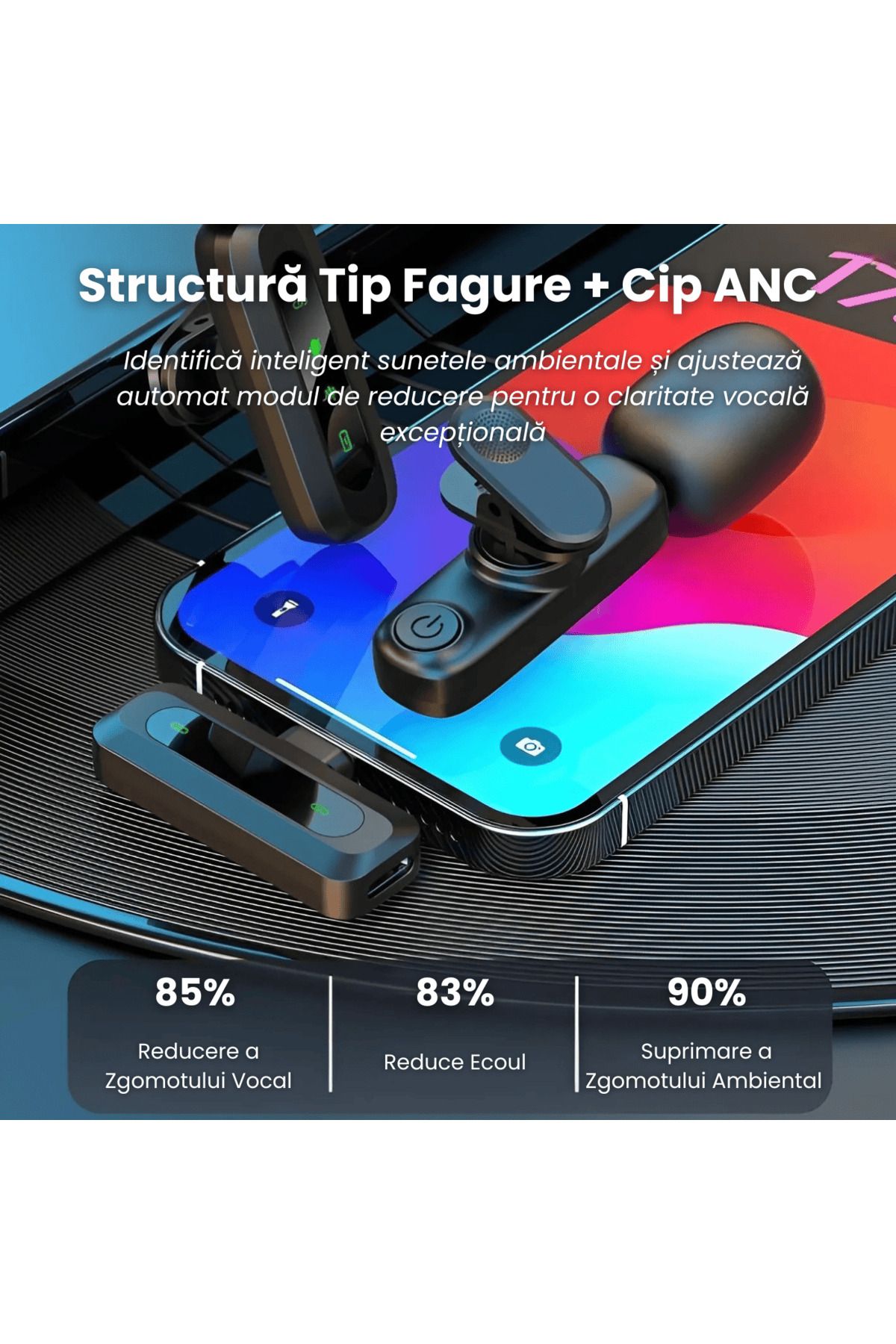 sehasepeti-Set de 2 microfoane lavalieră wireless Hasepe USB-C, pentru Android, iPhone, PC, tabletă 3
