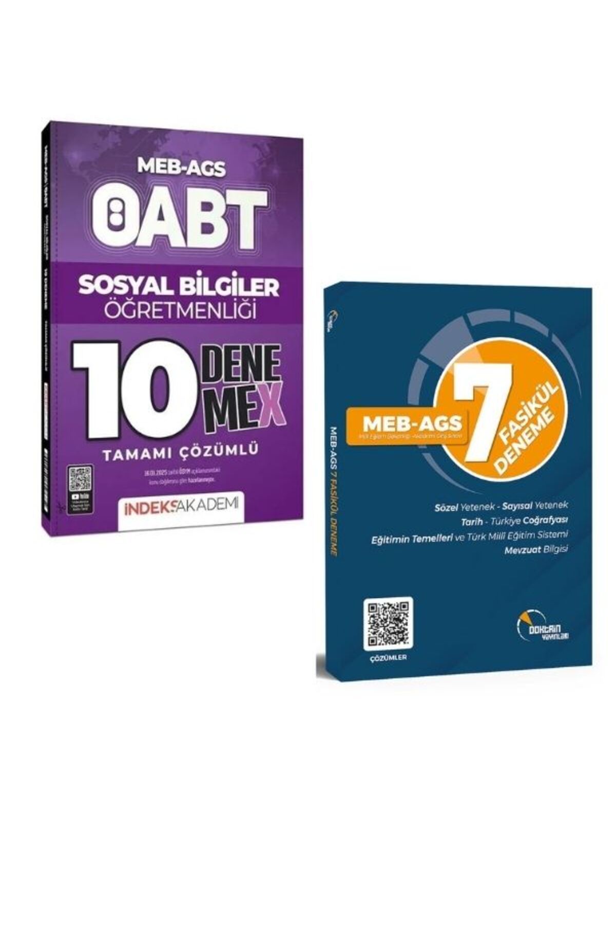 İndeks Akademi İndeks ve Doktrin Yayınları MEB-AGS ve ÖABT Sosyal Öğretmenliği Deneme Sınavları (2 Kitap)