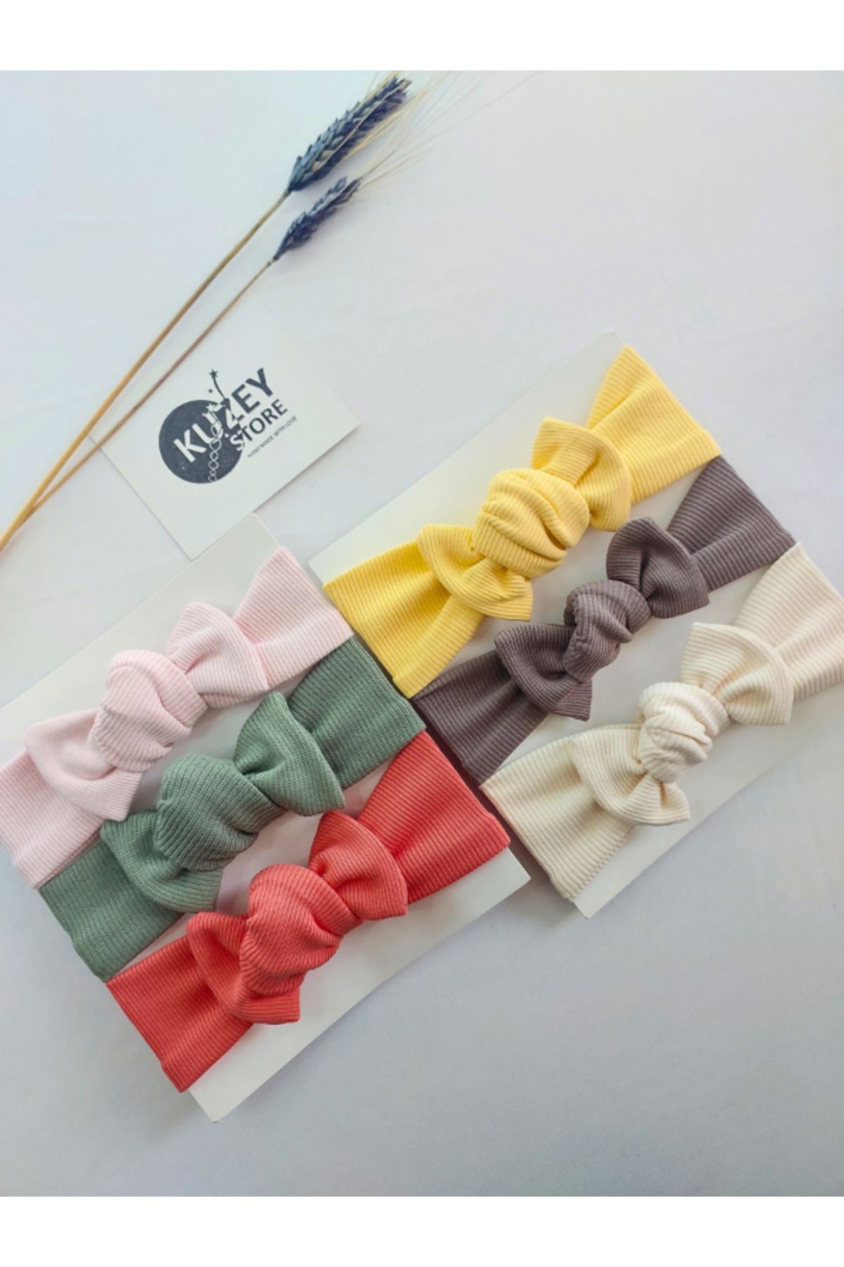 KUZEY STORE Kız Bebek 0-3 Yaş Uyumlu 6'lı Bandana Seti | Pamuklu ve Elastik