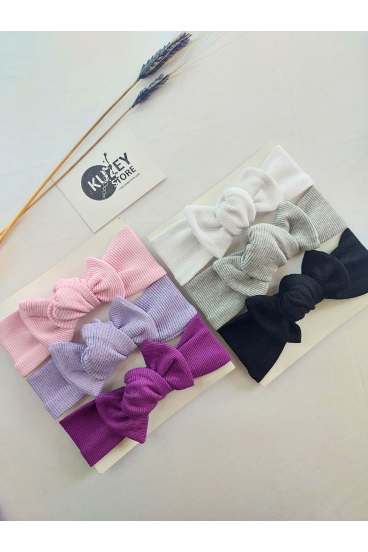 KUZEY STORE Kız Bebek 0-3 Yaş Uyumlu 6'lı Bandana Seti | Pamuklu ve Elastik