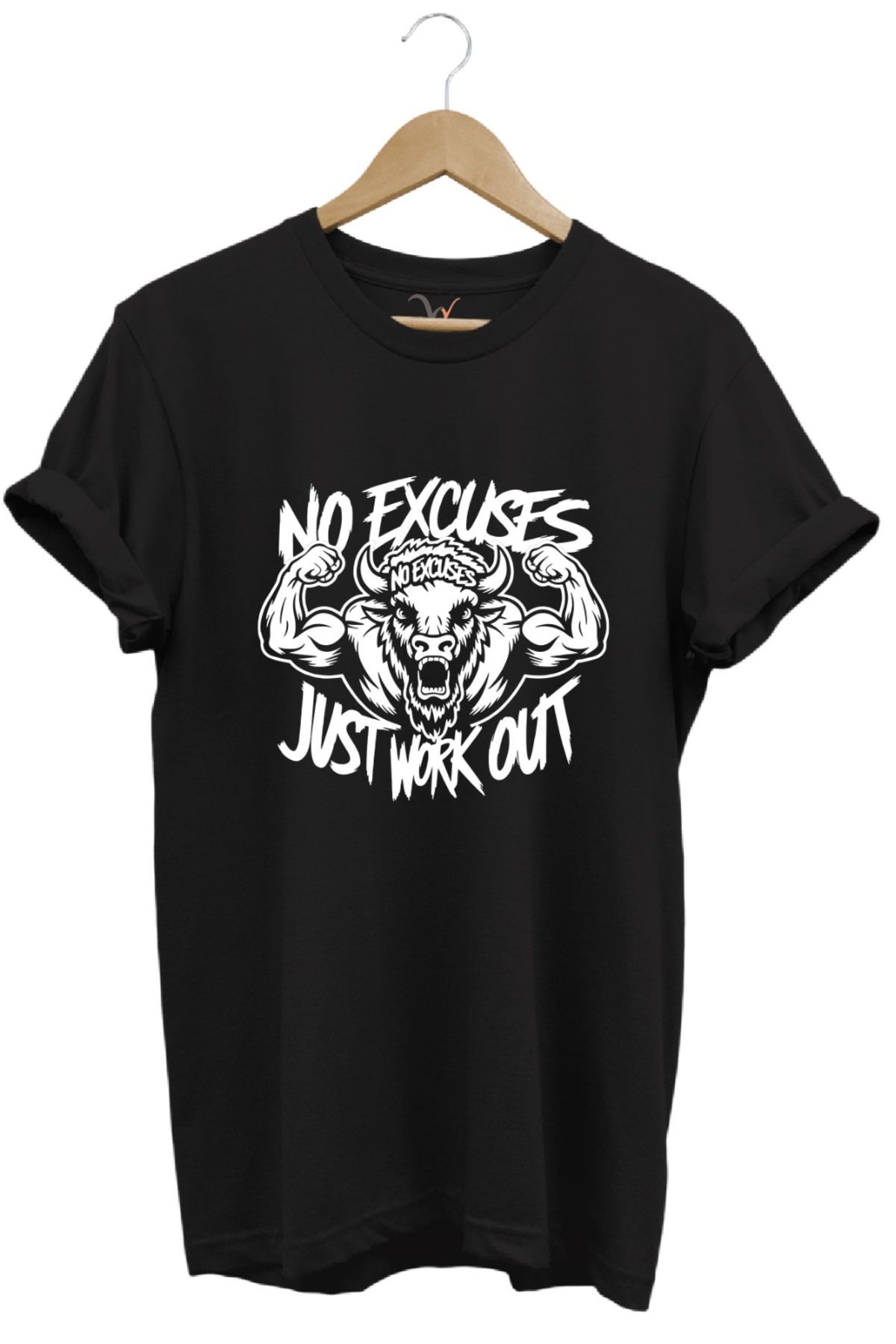 onsrawear MODA Gym Fitness Boğa Baskılı Sporcu %100 Pamuk Regular Fit T-Shirt