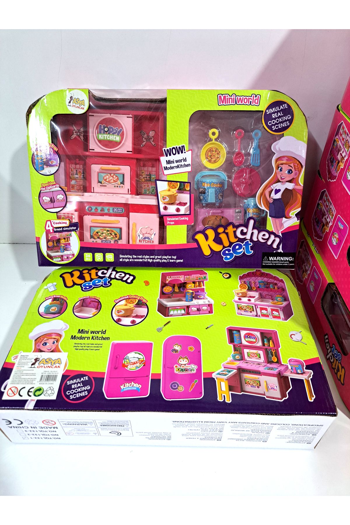ALYTOYS OYUNCAK Mutfak seti ürün tezgahlı dolaplı aksesuarlı 32X20cm