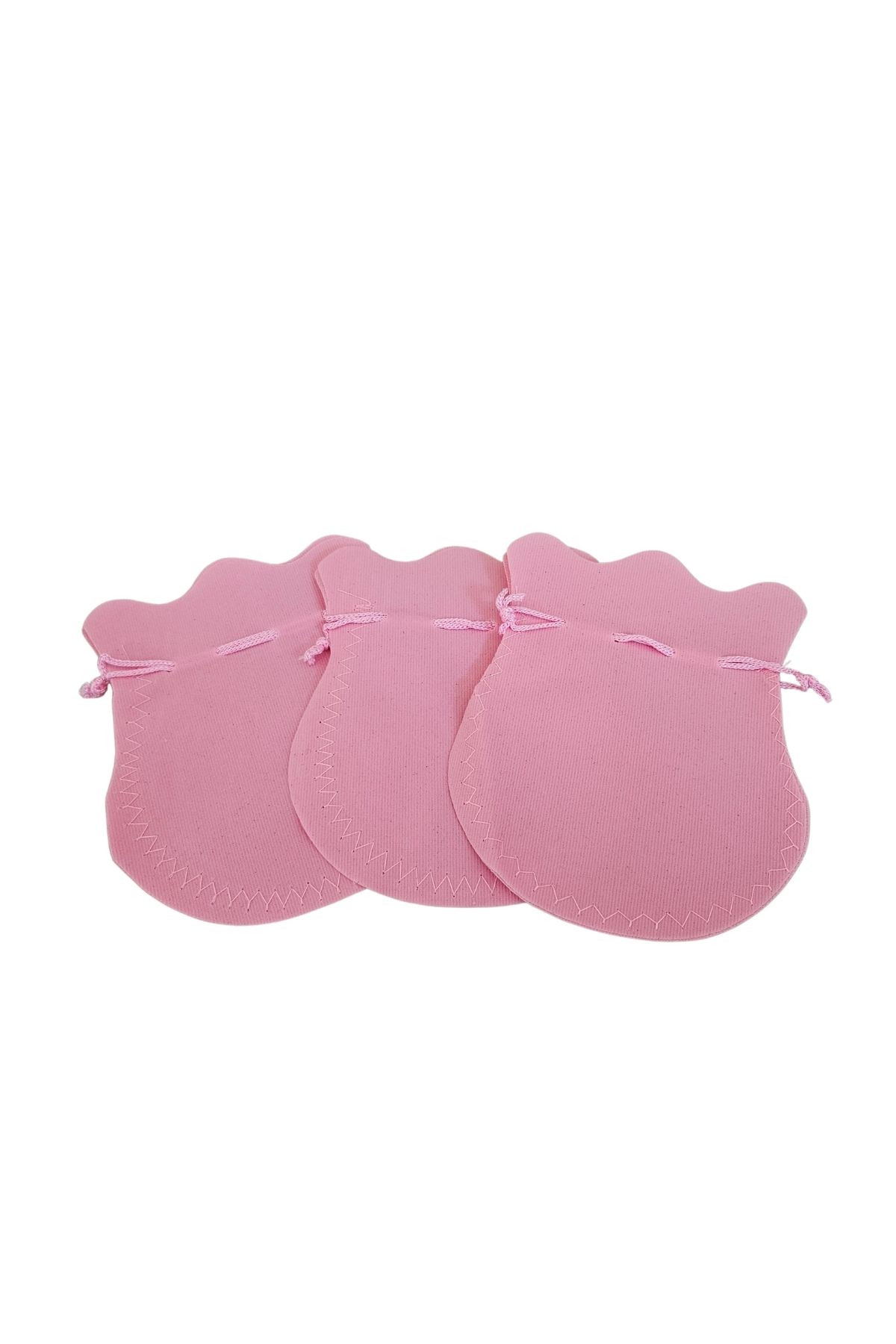 ÖZER KUTU Kadife Kese Pembe 50 Adet 11x14 Boy Takı, Altın Kesesi (ipli & Büzgülü)
