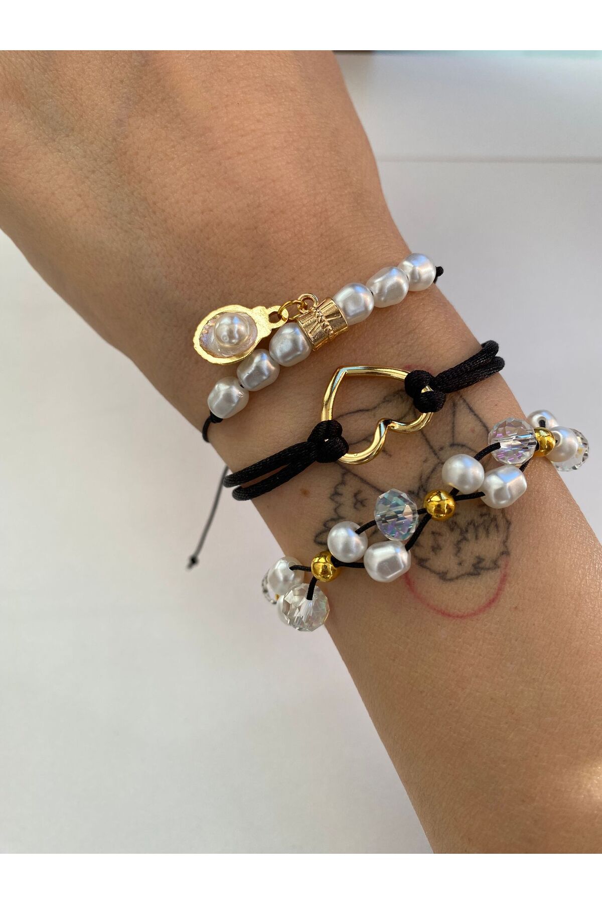 Ailahandmade Siyahİncili 3lü Bileklik