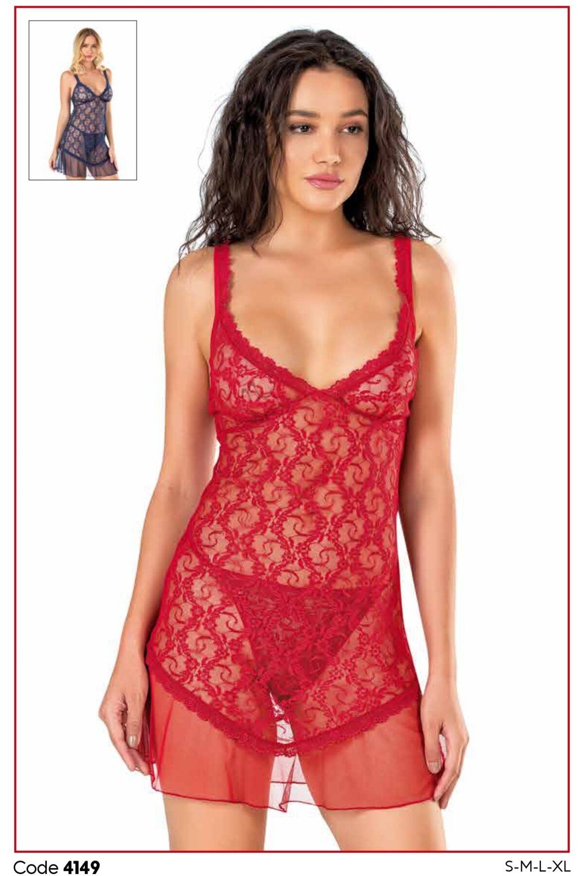 Primoda Underwear Primoda Kırmızı Kısa Tül Gecelik 4149
