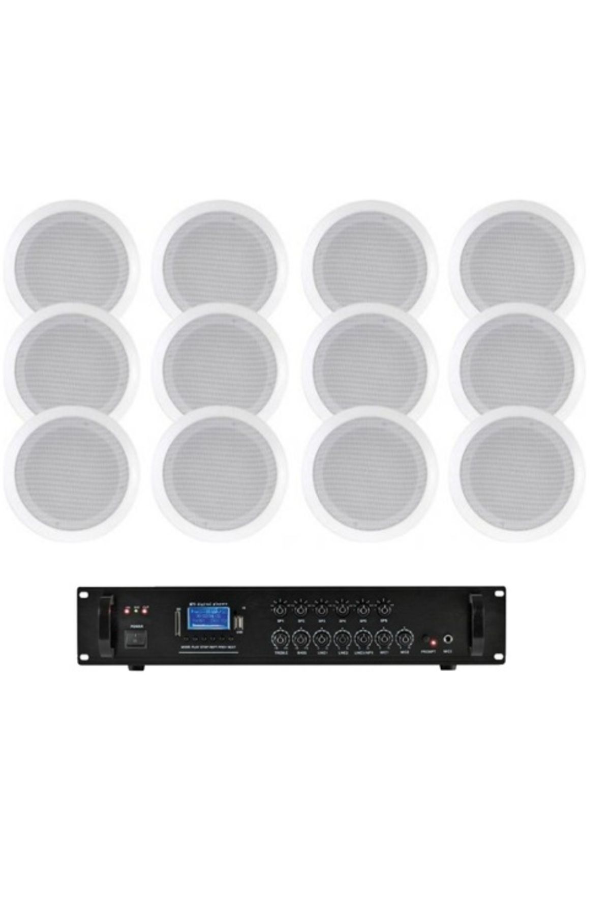Audiosat Sistem Multizona 12 Boxe Incastrabile, Bluetooth, Usb, Fm - One Size