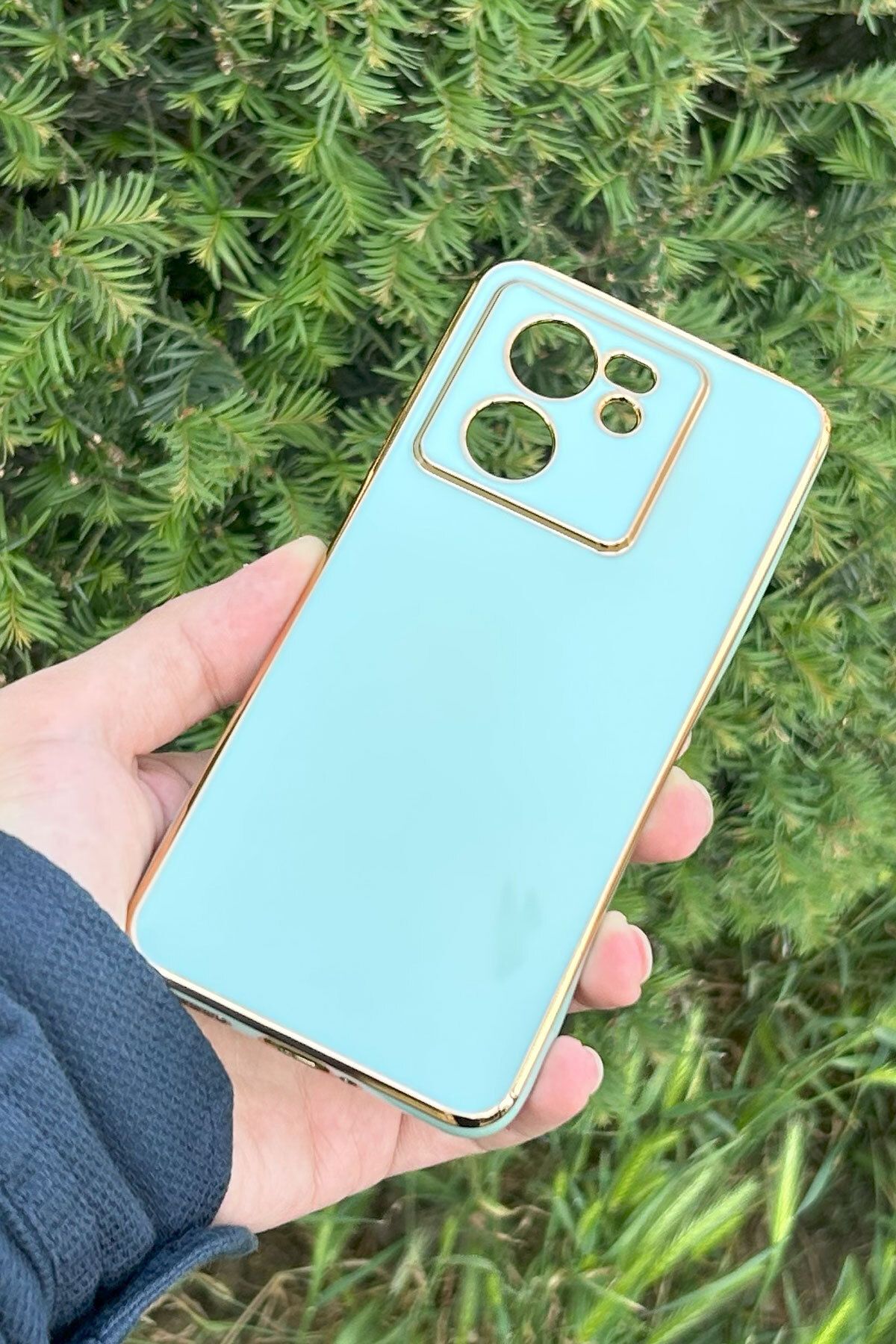 CEPSTOK Xiaomi 13T/13T Pro Kılıf Kenar Detaylı Yumuşak Parlak Silikon