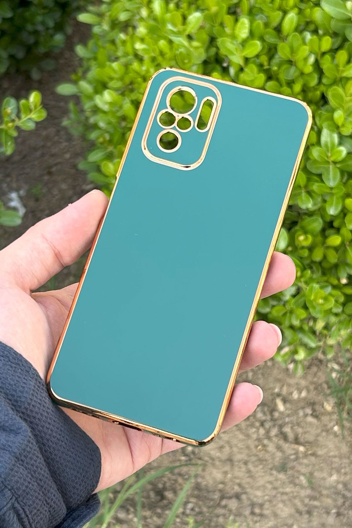 CEPSTOK Xiaomi Redmi Note 10/Note 10S Kılıf Kenar Detaylı Yumuşak Parlak Silikon