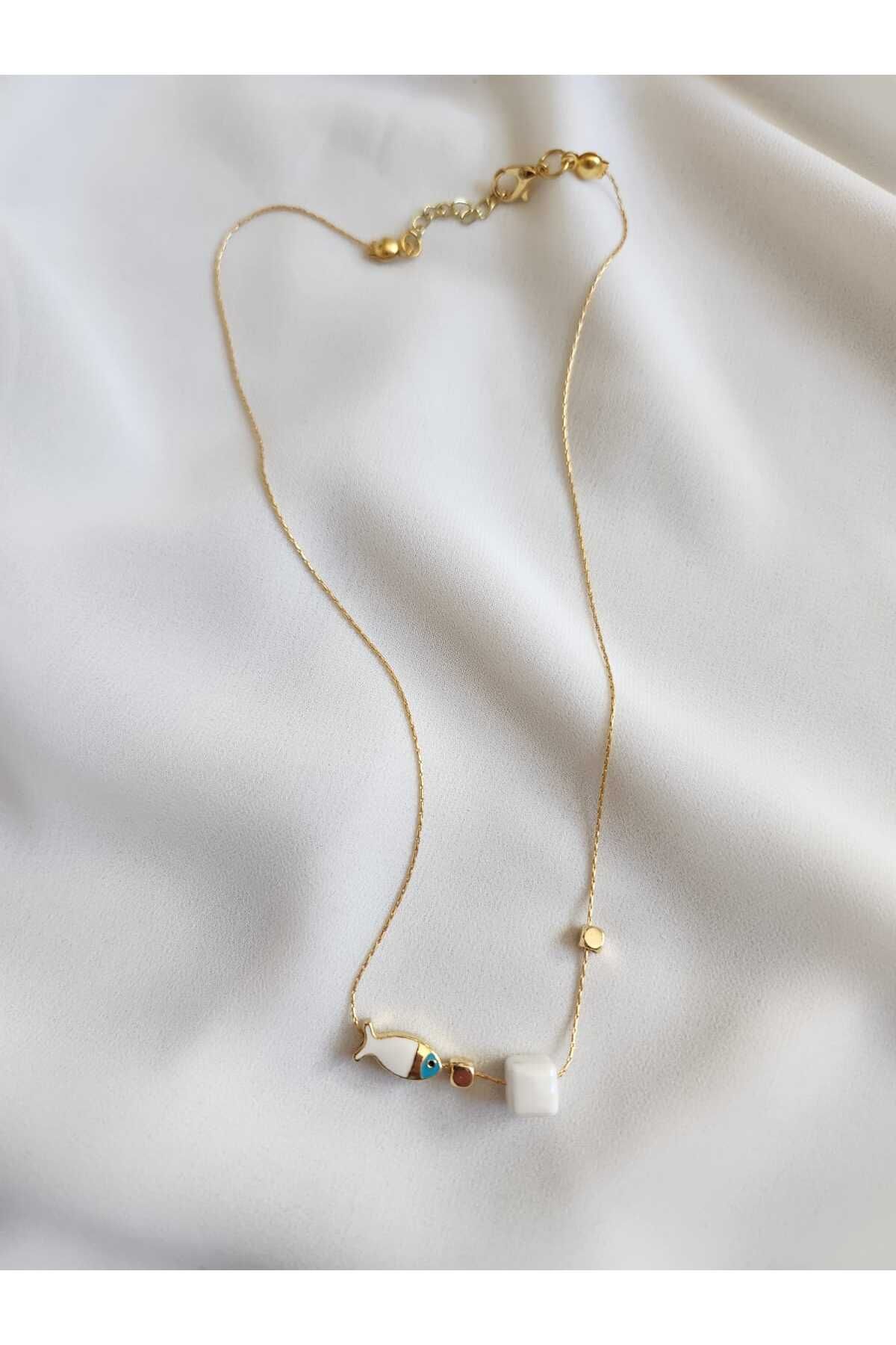 Noira Jewellery Detaylı İtalyan Zincir Altın Kaplama Kolye