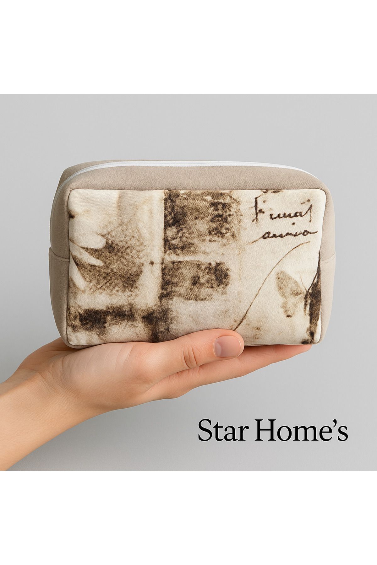 YILDIZ DİJİTAL HOME Vintage Tarzda El Yapımı Desenli Makyaj & Organizer Çantası – Star Home’s