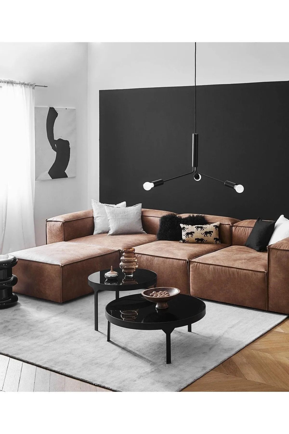 Salonev Salon Ev Soft Köşe Koltuk Takımı 4 Modül Kahverengi NUBUK Kumaş Işbir Sünger(dairenize Teslim)