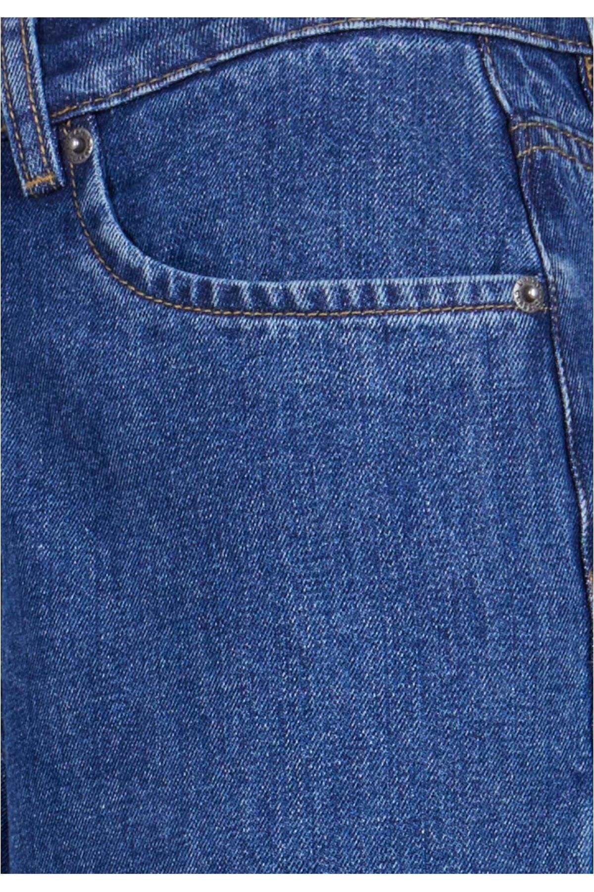 Urban Classics-Damen Ladies Mid Waist Wide Denim 3