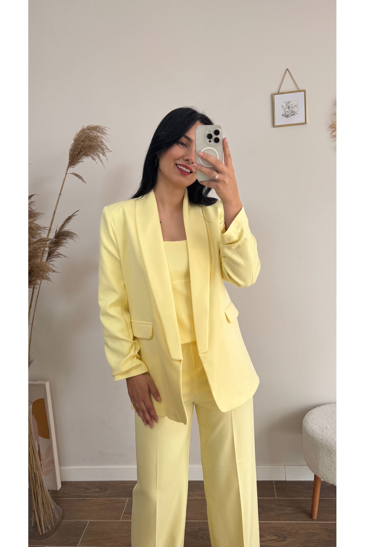 DUSOHOME Kolu Büzgülü Blazer Ceket