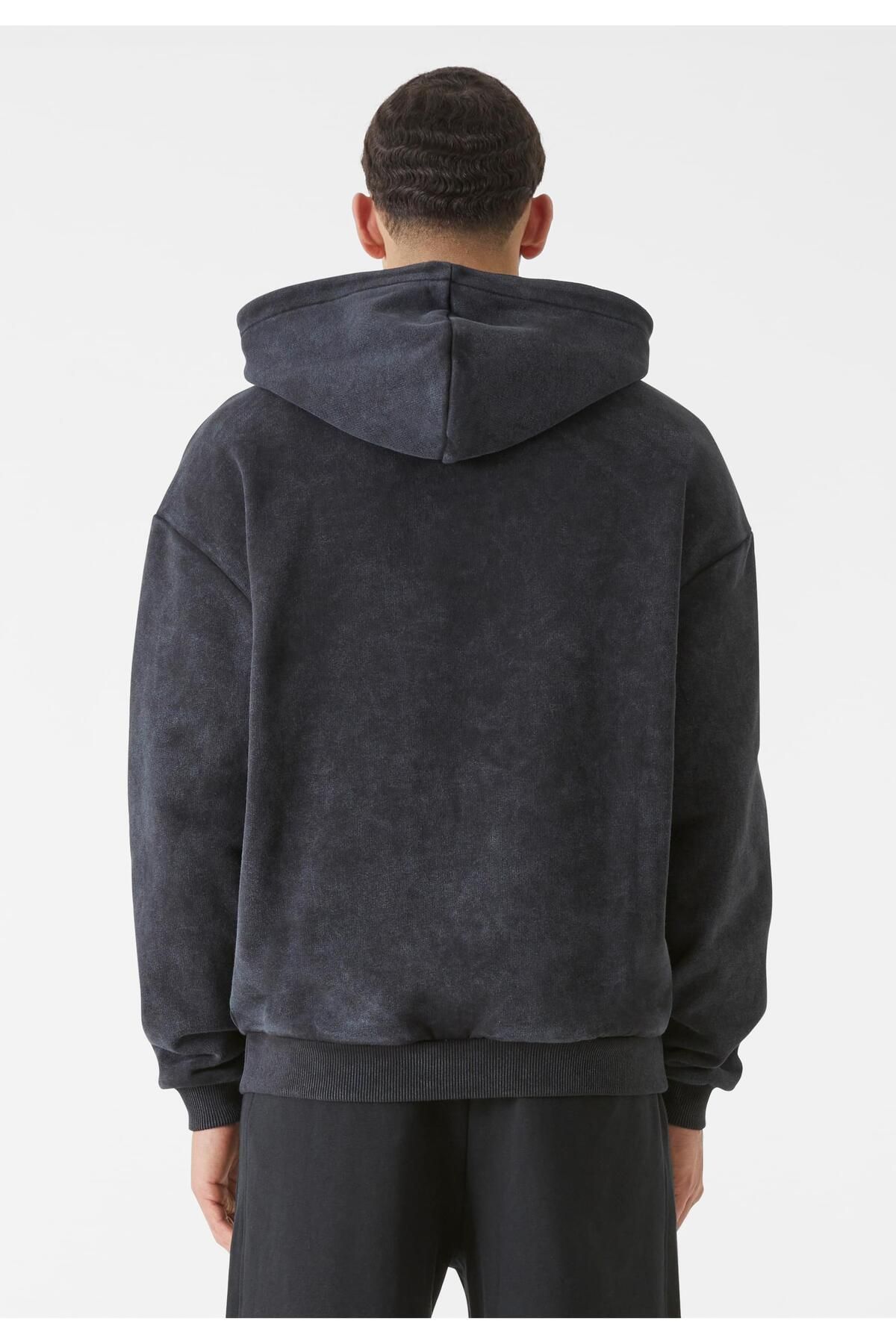 9N1M SENSE-Herren Sense Goth Print Hoodie Washed 8