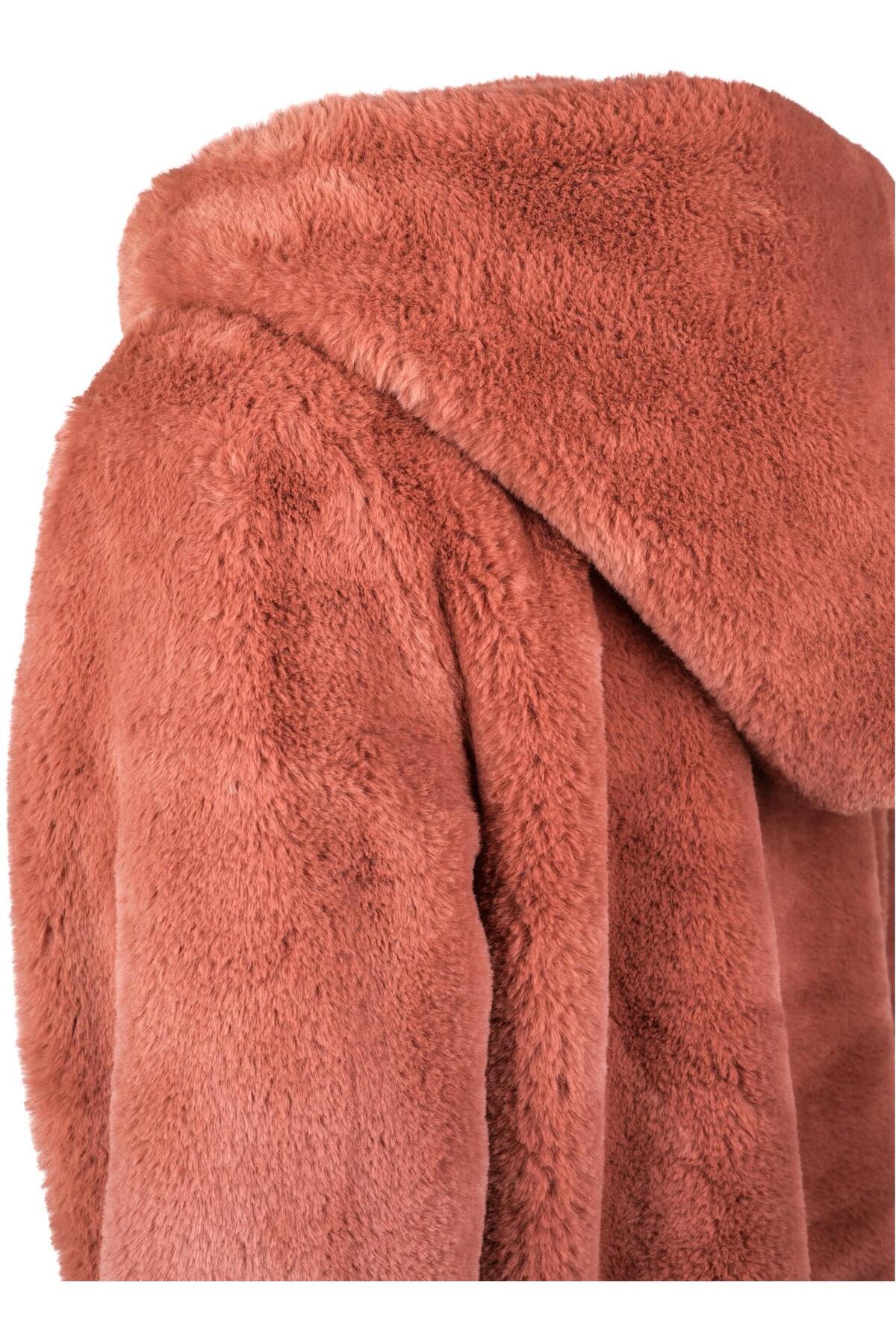 Urban Classics-Damen Ladies Hooded Teddy Coat 3