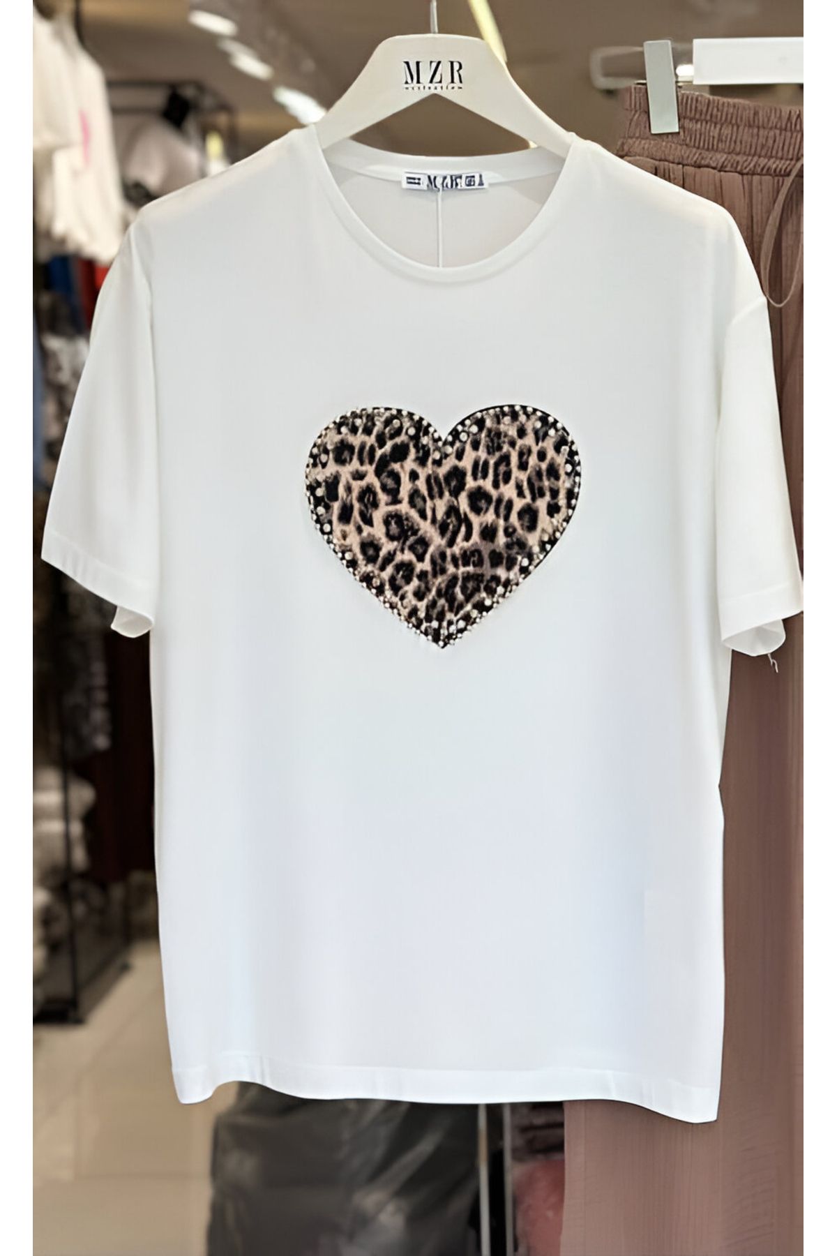 Mzr Collection Kalp Baskılı Yazlık Tişört